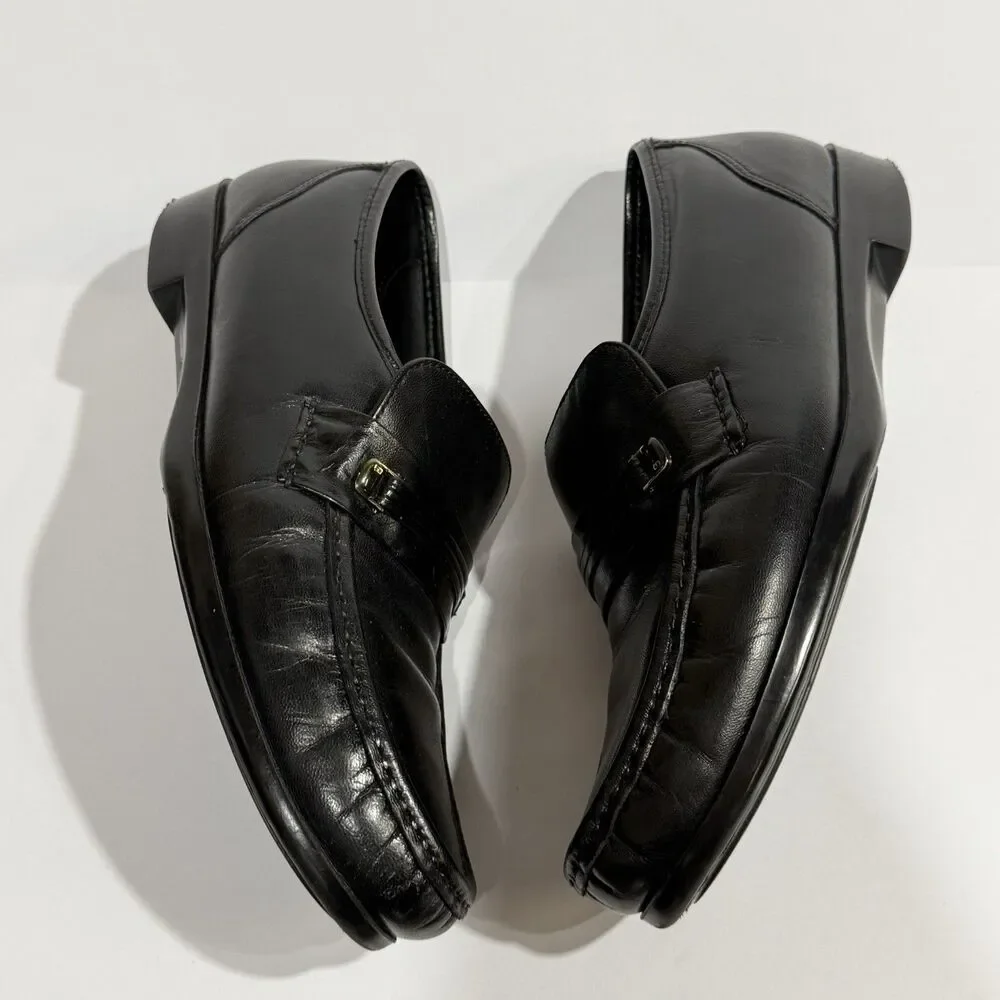 Bostonian Men's Prescott Slip-on Black Leather Loafers size 10 D